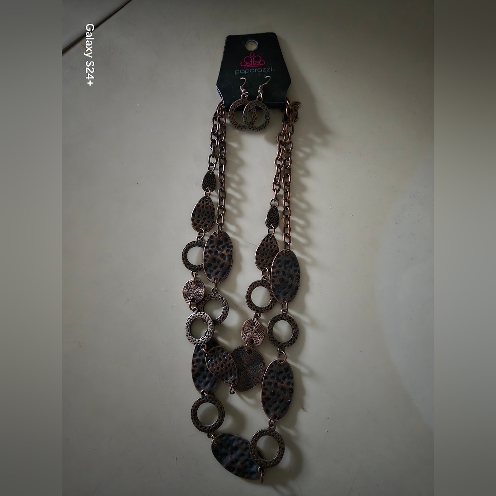 Chico's Rustic Brown and Copper Necklace